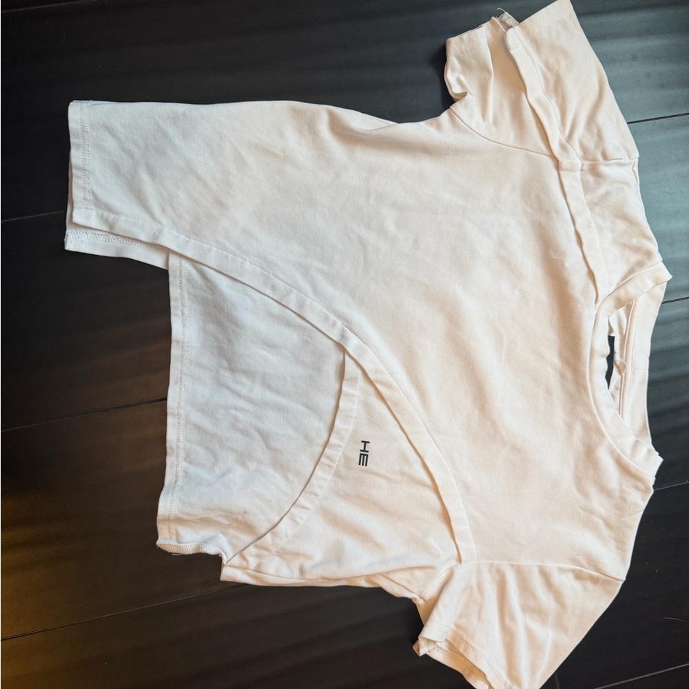 Heliot Emil Women's White Crop Top deconstructed t-shirt size small - Picture 2 of 5